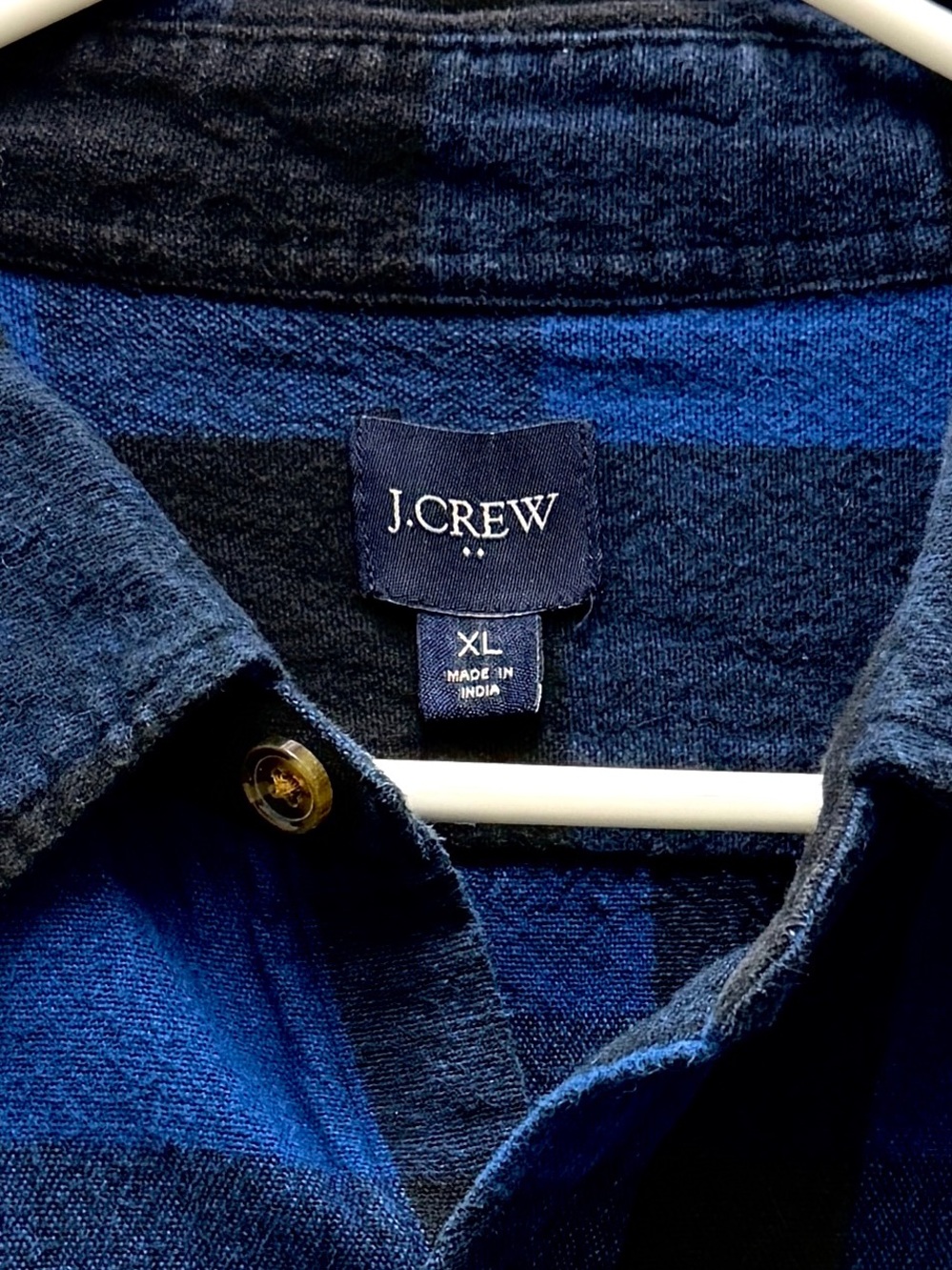 J.Crew Men's XL Blue Black Buffalo Plaid Button-up Flannel Shirt - Picture 3 of 3